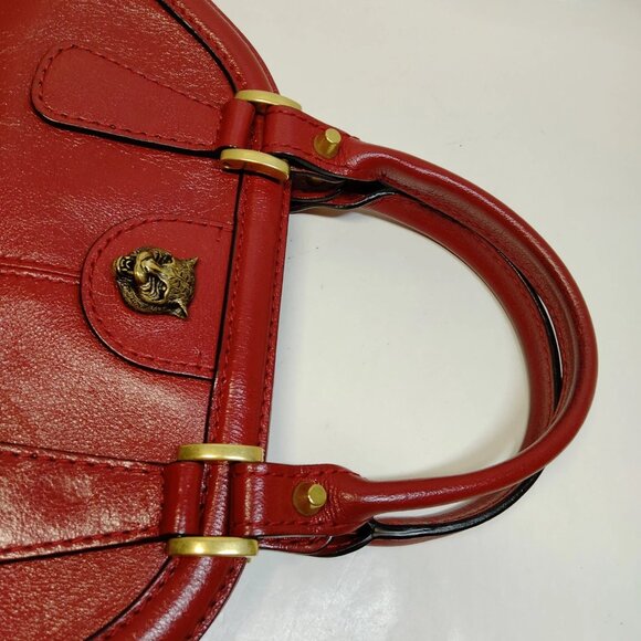 Authentic Gucci Red Leather Hand Bag mon869-110925 - Picture 7 of 16